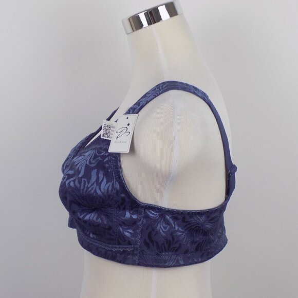 ZeroBound Full Coverage Wire Free Minimizer Bra Size 38C Blue Floral Print - Picture 3 of 5